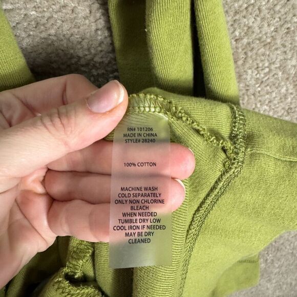 Soft Surroundings Cardigan Sweater Womens Medium M Green Snap Front Pockets Long - Picture 7 of 9